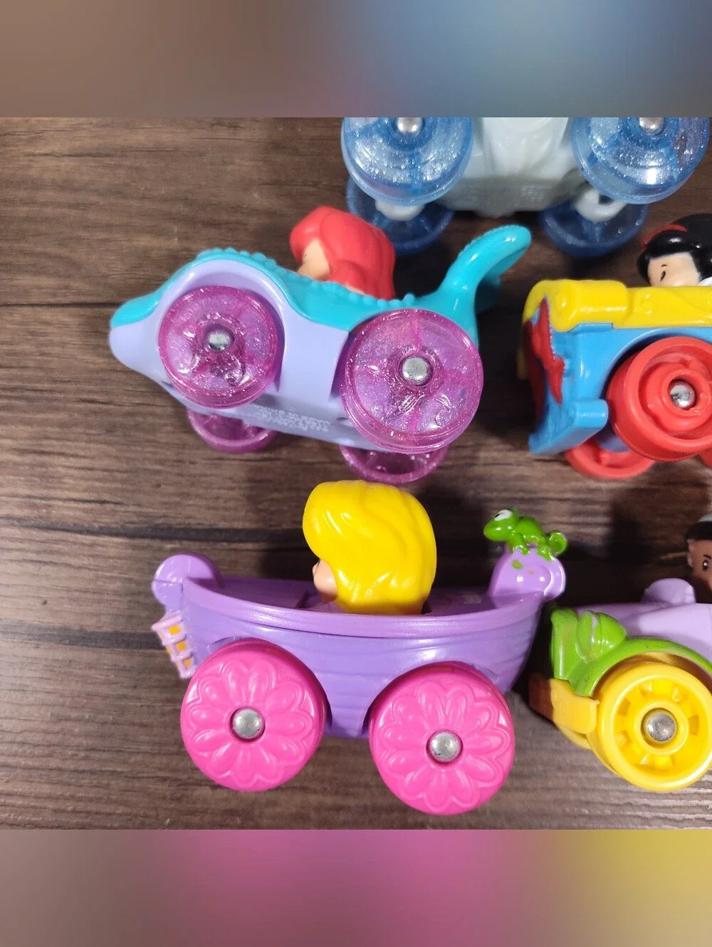Fisher Price Disney Princess Little People Wheelies Lot Of 5